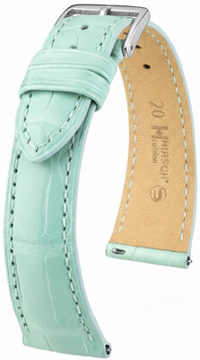 Leather strap Hirsch London L 04307081-2, blue, alligator leather, length L, Quick Release