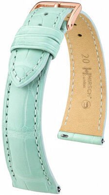 Leather strap Hirsch London L 04307081-7, blue, alligator leather, length L, Quick Release