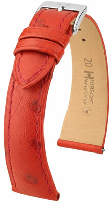 Leather strap Hirsch Massai Ostrich 04262120-2, Red, ostrich skin, Quick Release