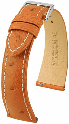Leather strap Hirsch Massai Ostrich 04262171-2, Brown, ostrich skin, Quick Release