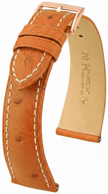 Leather strap Hirsch Massai Ostrich 04262171-7, Brown, ostrich skin, Quick Release