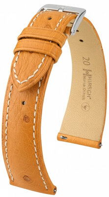 Leather strap Hirsch Massai Ostrich 04262174-2, Brown, ostrich skin, Quick Release
