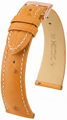 Leather strap Hirsch Massai Ostrich 04262174-7, Brown, ostrich skin, Quick Release