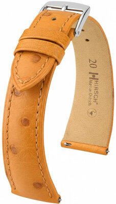 Leather strap Hirsch Massai Ostrich 04262175-2, Brown, ostrich skin, Quick Release