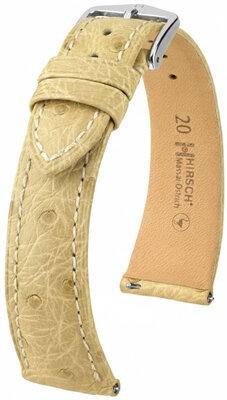 Leather strap Hirsch Massai Ostrich 04262190-2, Beige, ostrich skin, Quick Release