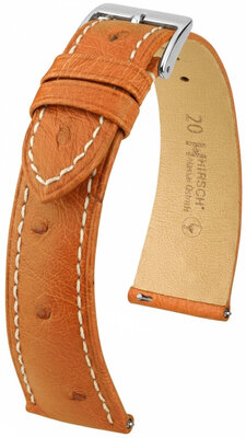 Leather strap Hirsch Massai Ostrich L 04262071-2, brown, ostrich leather, length L, Quick Release