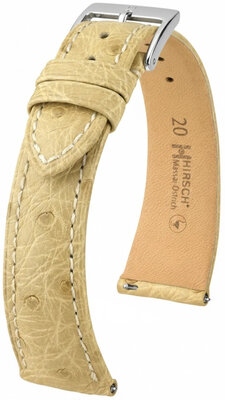 Leather strap Hirsch Massai Ostrich L 04262090-2, beige, ostrich leather, length L, Quick Release