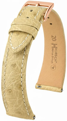 Leather strap Hirsch Massai Ostrich L 04262090-7, beige, ostrich leather, length L, Quick Release