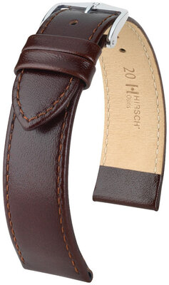 Leather strap Hirsch Osiris L 03475010NQ-2, brown, calf leather, length L