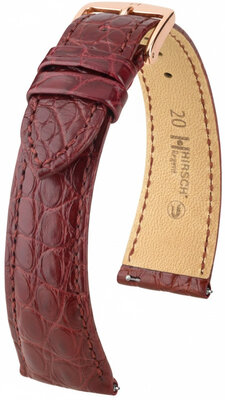 Leather strap Hirsch Regent 04107169-7, Red, alligator skin, Quick Release
