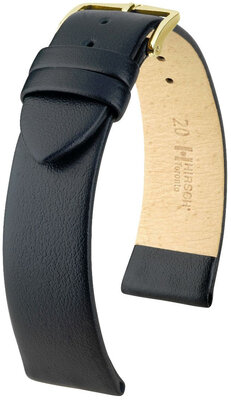 Leather strap Hirsch Toronto 03702150NQ-1, black, veal