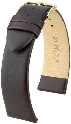 Leather strap Hirsch Toronto L 03702010NQ-1, brown, calf leather, length L