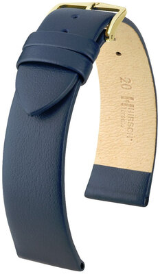Leather strap Hirsch Toronto L 03702080NQ-1, blue, calf leather, length L