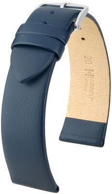 Leather strap Hirsch Toronto L 03702080NQ-2, blue, calf leather, length L