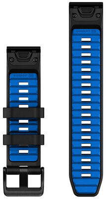 Silikonový řemínek Garmin 22mm, Black/Pilot Blue, QuickFit, 010-13392-09