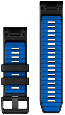 Silikonový řemínek Garmin 26mm, Black/Pilot Blue, QuickFit, 010-13393-09