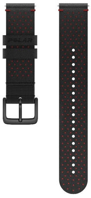 Leather strap Polar 20mm, black, vel. M/L, Quick Release
