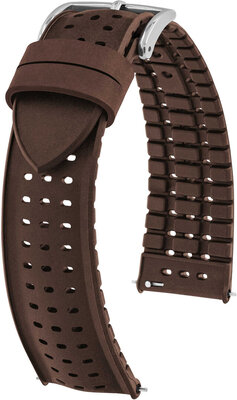 Rubber strap Hirsch NYAD M 0921099110-2, brown, natural rubber, length M, Quick Release