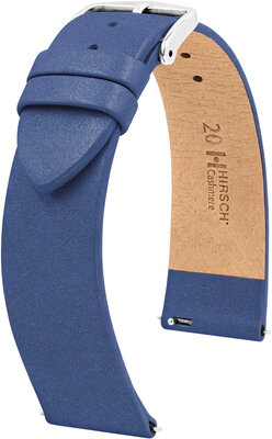 Leather strap Hirsch Cashmere M 03902180-2, blue, calfskin, length M, Quick Release