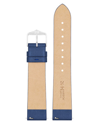 Leather strap Hirsch Cashmere M 03902180-2, blue, calfskin, length M, Quick Release