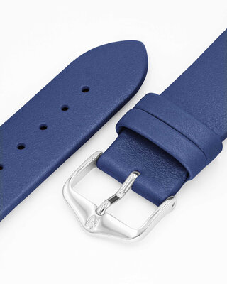 Leather strap Hirsch Cashmere M 03902180-2, blue, calfskin, length M, Quick Release
