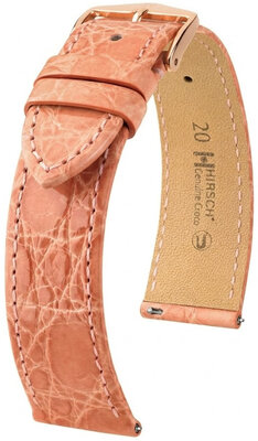 Leather strap Hirsch Genuine Croco L 01808022-7, orange, crocodile leather, length L, Quick Release