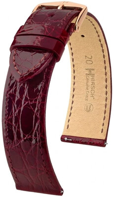 Leather strap Hirsch Genuine Croco L 01808060-7, red, crocodile leather, length L, Quick Release