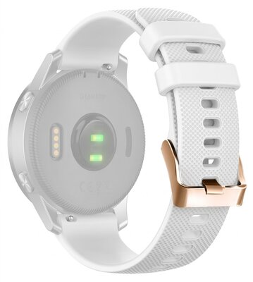 Silicone strap Ricardo 18mm (pro Garmin Venu 2S/3S, Vívoactive 4S, Forerunner 265S, Venu 4 (41mm) aj.), White, Quick Release
