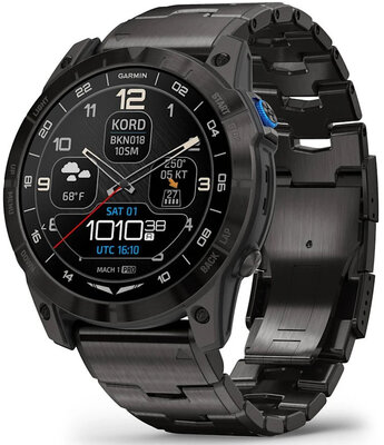 Garmin D2 Mach 1 Pro (Premium), Titanium Bracelet (+ náhradní řemínek)
