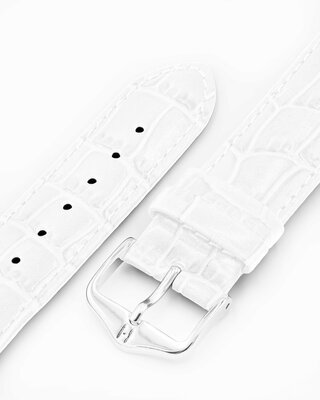 Leather strap Hirsch Louisianalook L 03427000-2, white, calfskin, length L, Quick Release