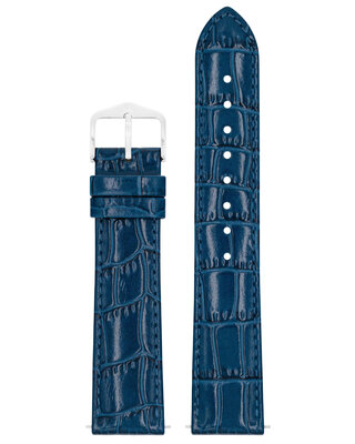 Leather strap Hirsch Louisianalook L 03427080-2, blue, calfskin, length L, Quick Release