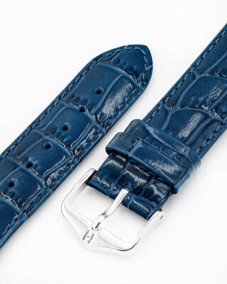 Leather strap Hirsch Louisianalook L 03427080-2, blue, calfskin, length L, Quick Release