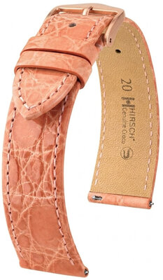 Leather strap Hirsch Genuine Croco 01808122-7, Pink, crocodile skin, Quick Release