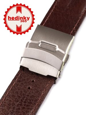 Men's leather dark brown strap for watches W-053-B3