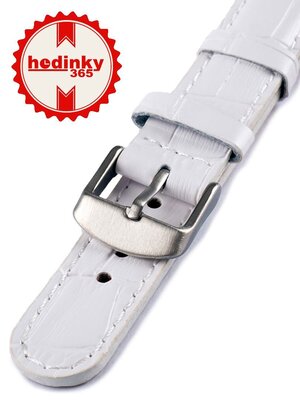 Unisex leather white strap for watches W-080-D