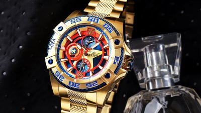 Invicta Marvel Lady Quartz 44mm 27019 Captain America Limited Edition 4000pcs