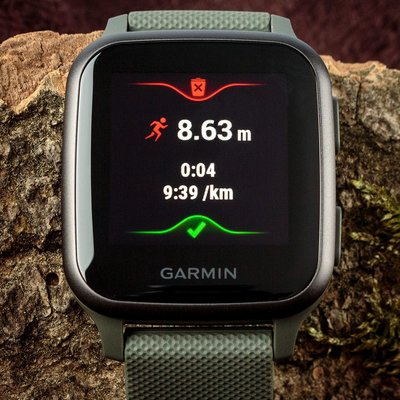 Garmin Venu Sq Music, Slate / Green Band