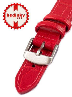 Unisex leather red strap for watches W-140-E