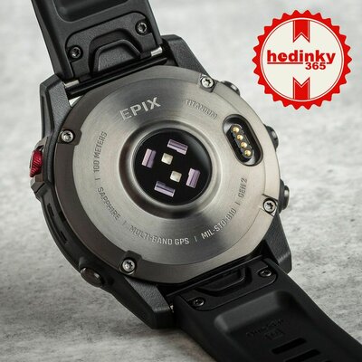 Garmin Epix 2 Sapphire, Titan Black / Black Silicone Band