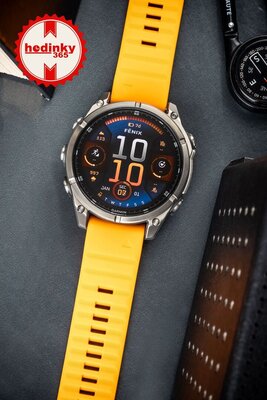 Silicone strap Ricardo 22mm (pro Garmin Fenix 8/7/6 (47mm), Epix 2 aj.), orange V1, QuickFit