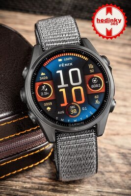 Nylon strap Ricardo 20mm (for Garmin Fenix 8/7S/6S (43mm), etc.), grey, pass-through