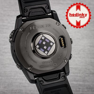 Garmin Fenix 7X Pro Sapphire Solar Gray DLC Titanium / Black Silicone Band