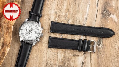 Leather strap Ricardo Cagli, black V1, Quick Release