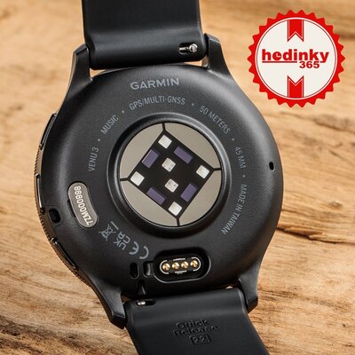 Garmin Venu 3 Slate / Black, Black Leather Band (Premium) (+ náhradní řemínek)