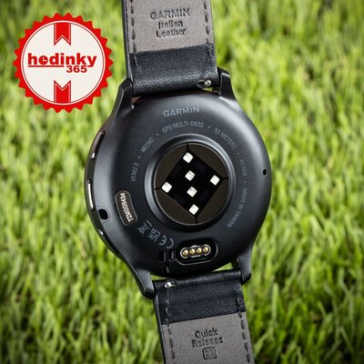 Garmin Venu 3 Slate / Black, Black Leather Band (Premium) (+ náhradní řemínek)