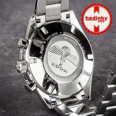 Edox SkyDiver Chronograph Quartz 10116-3-buidn Limited Edition 1000pcs ( + replacement strap )