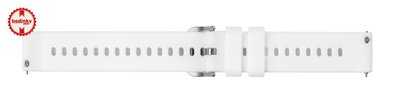 Silicone strap Ricardo 18mm (for Garmin Venu 2S, Vivoactive 4S, Forerunner 265S, Venu 3S etc.), white V1, Quick Release