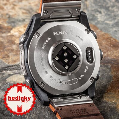 Garmin Fenix 8 AMOLED 51 mm, Exclusive Titanium Graphite Brown Leather Band (Premium) (+ extra strap)