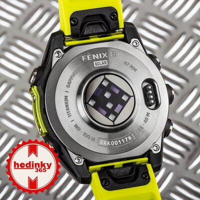 Garmin Fenix 8 SOLAR 47 mm, Sapphire Graphite Titanium Yellow Band