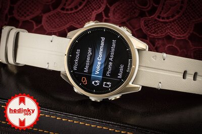 Garmin Fenix 8 AMOLED 43 mm, Sapphire Soft Gold Stainless Steel Fog Gray Limestone Leather Band (Premium) (+ extra strap)